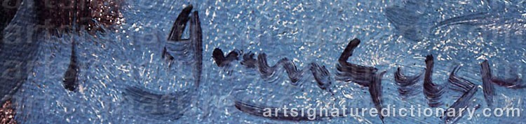 Authentic signature by Arnout Van GILST on  artwork