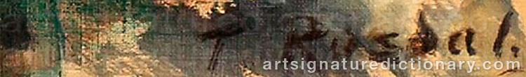 Authentic signature by Torstein RUSDAL on  artwork