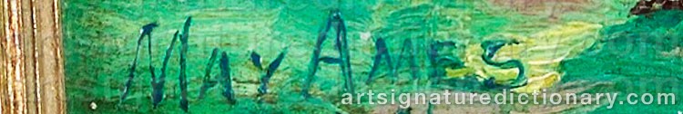 Authentic signature by May Lydia AMES on  artwork