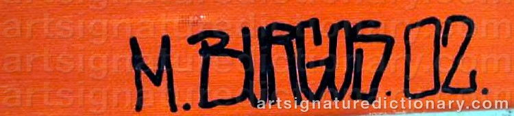 Authentic signature by Martin BURGOS on Painting/Watercolour artwork