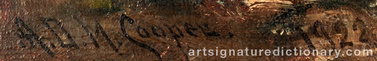 Authentic signature by Astley David Middleton ‘A.d.m.’ COPPER on Painting/Watercolour artwork