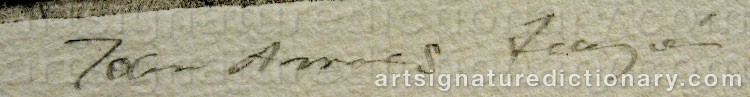 Authentic signature by John A. FRANZÉN on  artwork