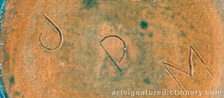 Authentic signature by John Paul MILLER on  artwork
