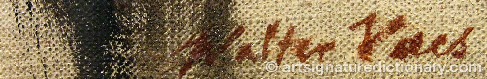 Authentic signature by Walter VAES on  artwork