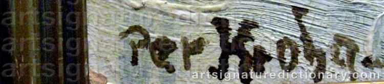 Authentic signature by Per KROHG on artwork
