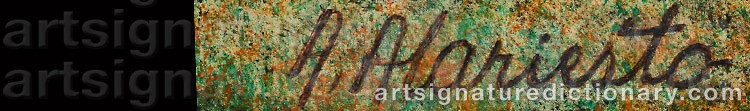 Authentic signature by Andreas ALARIESTO on artwork