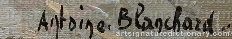 Authentic signature by Antoine BLANCHARD on Painting/Watercolour artwork