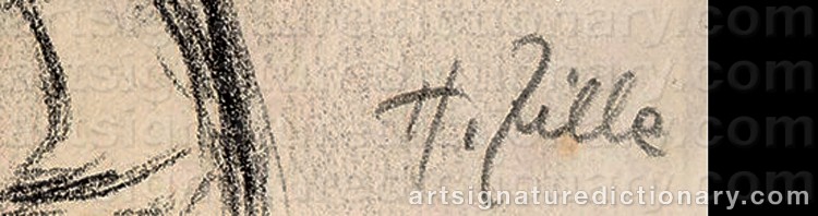 Authentic signature by Heinrich ZILLE on  artwork