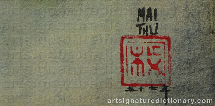 Authentic signature by Trung Thu MAI on  artwork