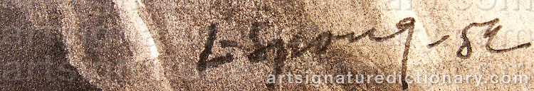 Authentic signature by Lennart SPONG on artwork