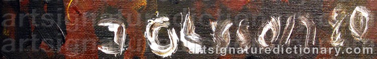 Authentic signature by J. OLSSON on  artwork
