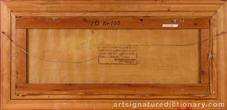 Close-up details showing Bruno LILJEFORS signature forgery characteristics