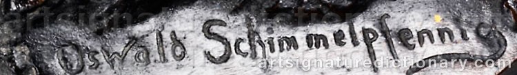 Authentic signature by Oswald SCHIMMELPENNIG on  artwork