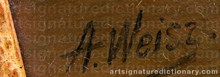 Authentic signature by Adolphe WEISZ on Painting/Watercolour artwork