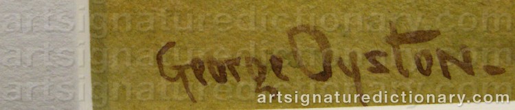 Authentic signature by George OYSTON on  artwork