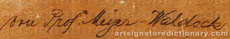 Authentic signature by Kunz MEYER-WALDECK on Painting/Watercolour artwork