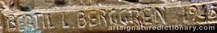 Authentic signature by Bertil Lennart BERGGREN-ASKENSTRÖM on Object artwork