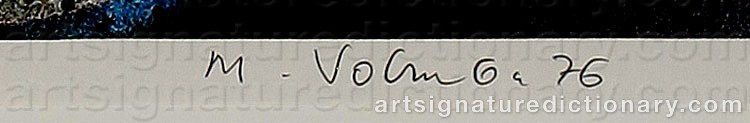 Authentic signature by Milan VOBRUBA on  artwork