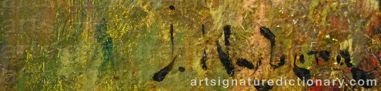 Authentic signature by Ivar Julius NYBERG on artwork