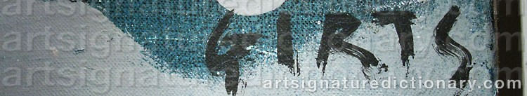 Authentic signature by Girts MUIZNIEKS on  artwork