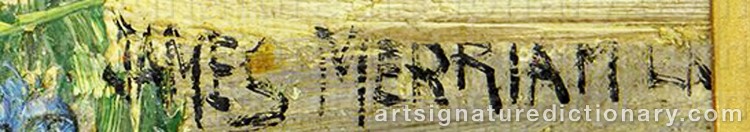 Authentic signature by James Arthur MERRIAM on Painting/Watercolour artwork