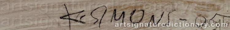 Authentic signature by Kurt SIMONS on artwork