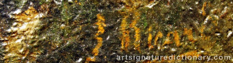 Authentic signature by J. RICARD on  artwork