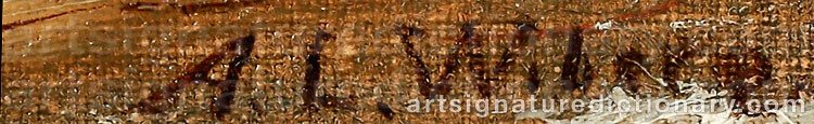 Authentic signature by Axel Leopold WIBERG on  artwork