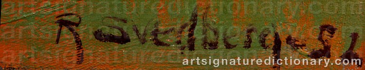 Authentic signature by Ragnar SVEDBERG on  artwork