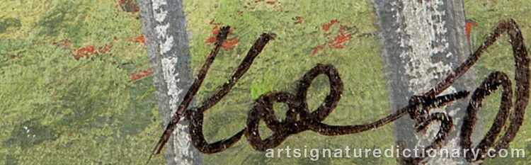 Authentic signature by Henry KOERNER on Painting/Watercolour artwork