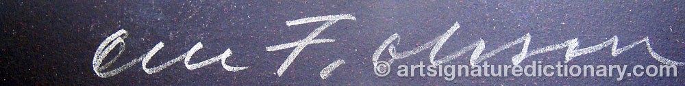 Authentic signature by Olle F. OLSSON on artwork