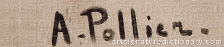 Authentic signature by Andrée POLLIER on Painting/Watercolour artwork