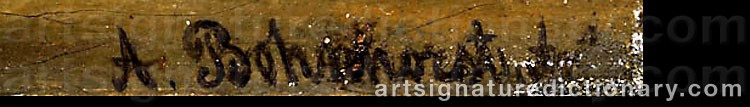 Authentic signature by August John Paul BOHNHORST on  artwork
