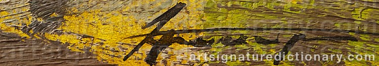 Authentic signature by Alexander KREMER on artwork