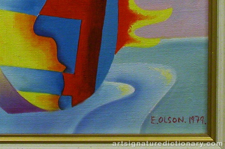 Close-up details showing Erik OLSON signature forgery characteristics