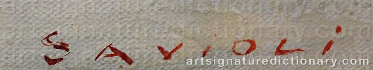 Authentic signature by Emilio SAVIOLI on  artwork