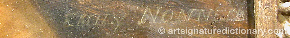 Authentic signature by Emily NONNEN on artwork