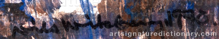 Authentic signature by Nils WIKBERG on Painting/Watercolour artwork