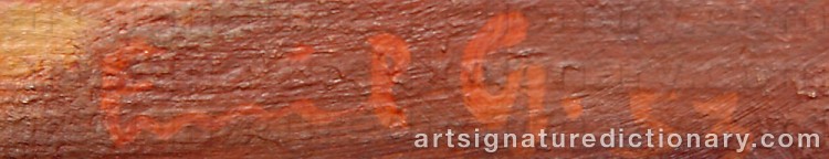 Authentic signature by Emil GREGERSEN on artwork