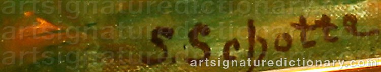 Authentic signature by Siri SCHOTTE on  artwork