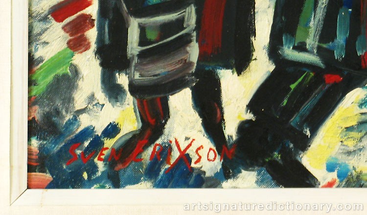 Close-up details showing Sven ‘X:et’ ERIXSON signature forgery characteristics