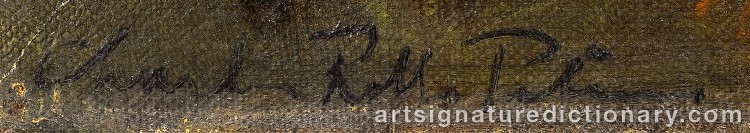 Authentic signature by Charles Rollo PETERS on Painting/Watercolour artwork