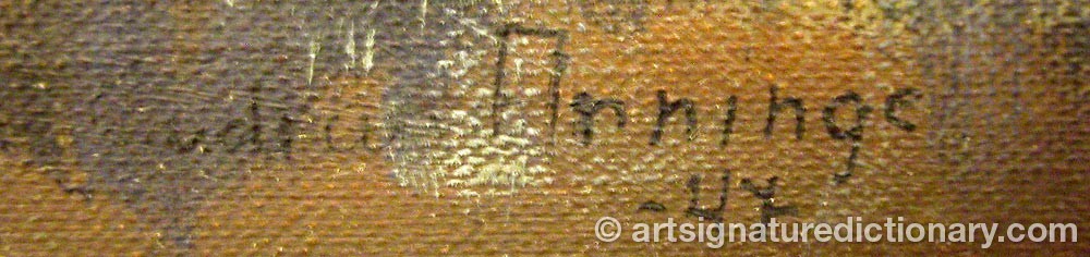 Authentic signature by Anna Gudrun ARNINGE on artwork