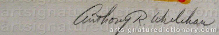 Authentic signature by Antony WHELIHAN on  artwork
