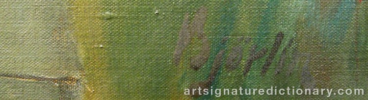 Authentic signature by Per Mattias BJÖRLIN on  artwork