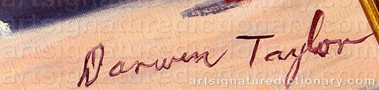 Authentic signature by Darwin Y. TAYLOR on artwork