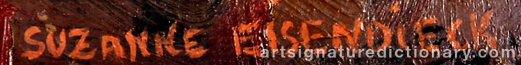 Authentic signature by Suzanne EISENDIECK on artwork