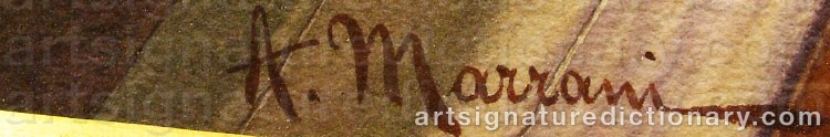 Authentic signature by A MARRANI on  artwork