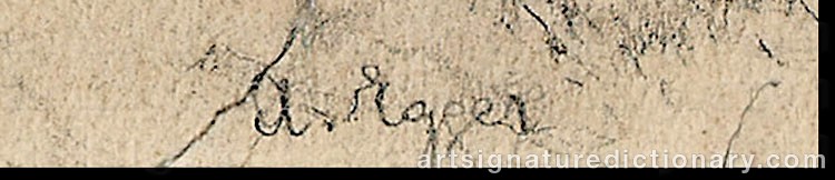 Authentic signature by Albin EGGER-LIENZ on  artwork