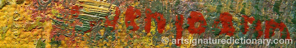 Authentic signature by Sven JOANN on artwork